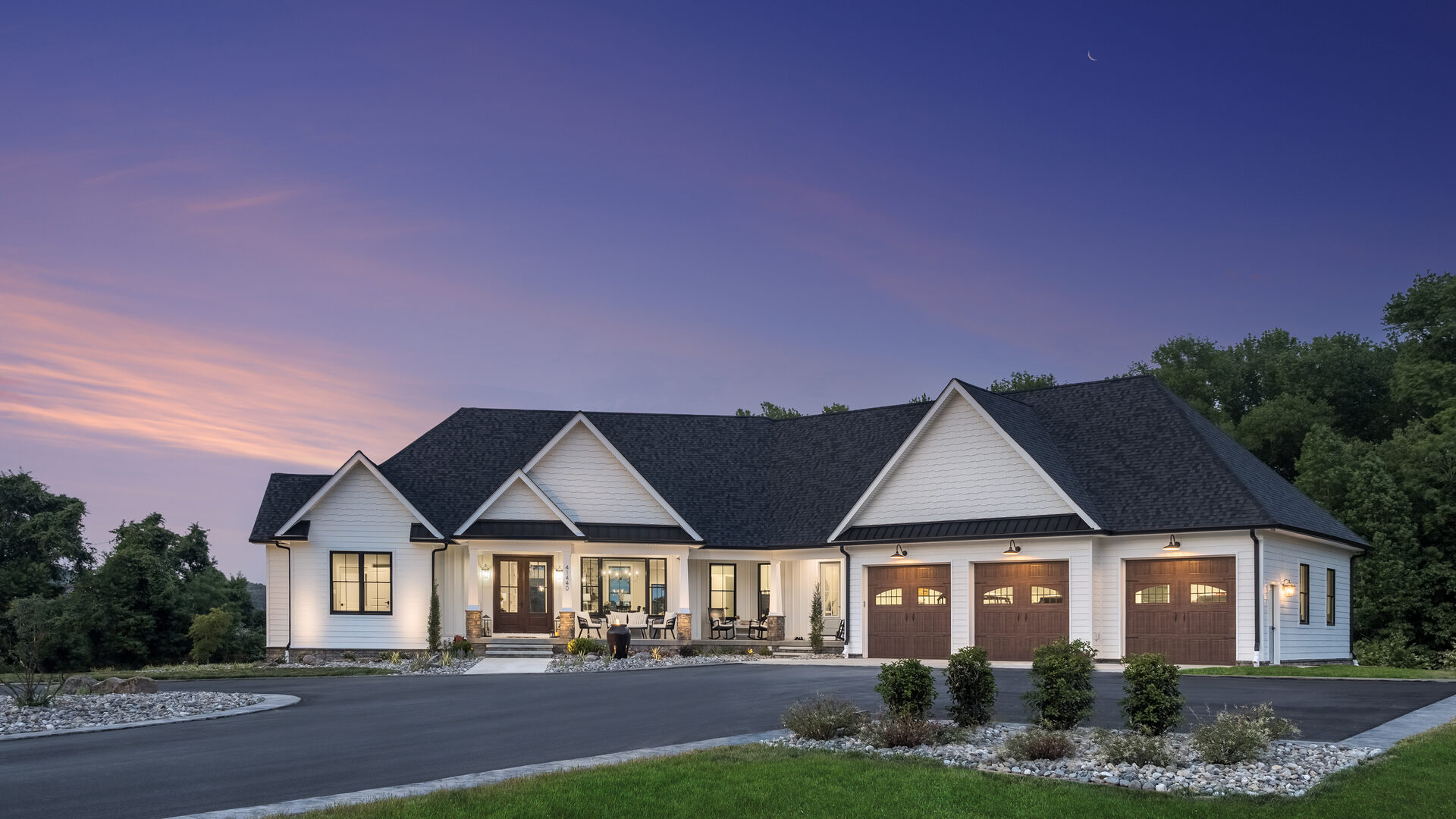 Bayview Farmhouse custom waterfront home exterior on Breton Bay, Leonardtown MD