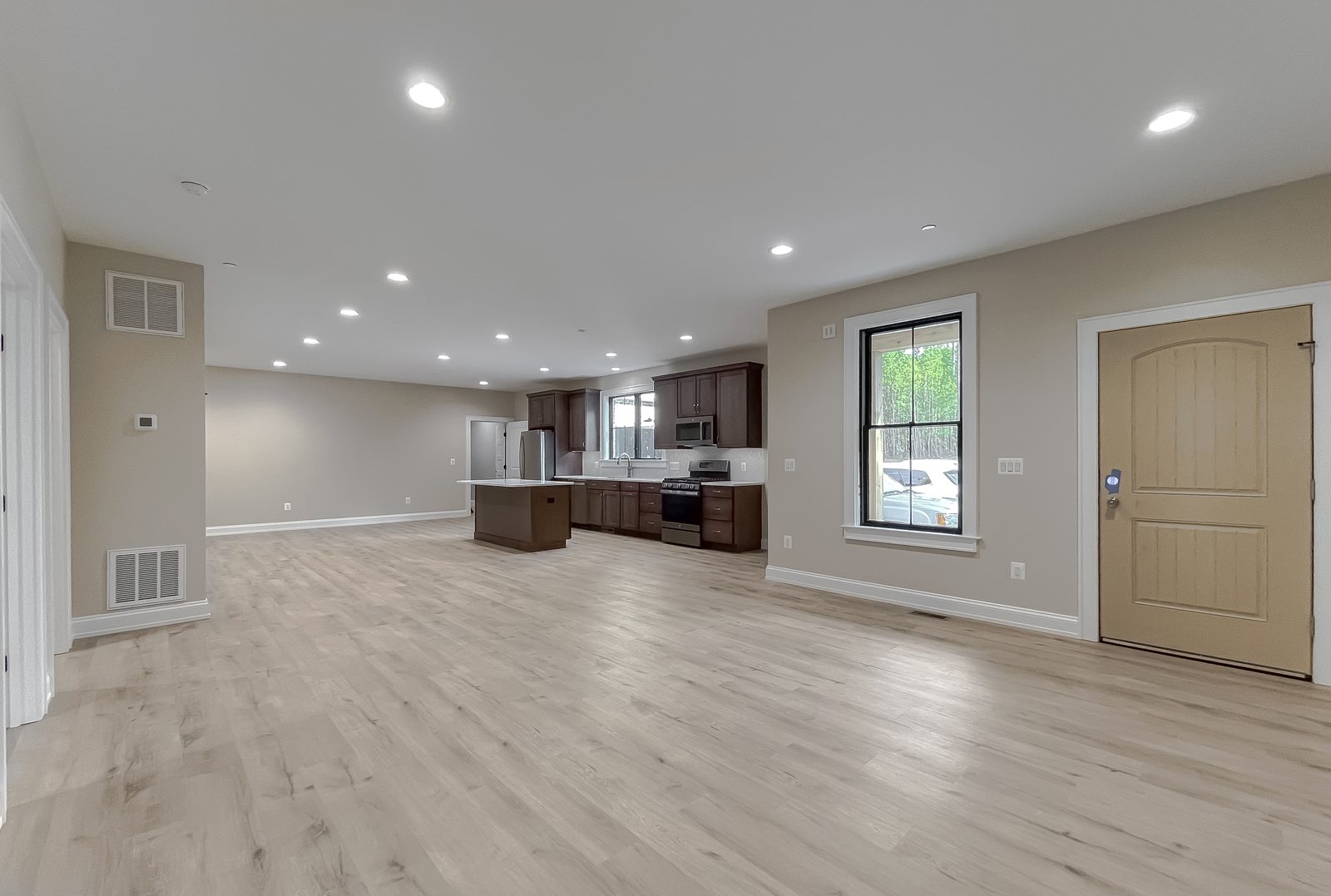 Open great room in the French Countryside custom home, Southern Maryland