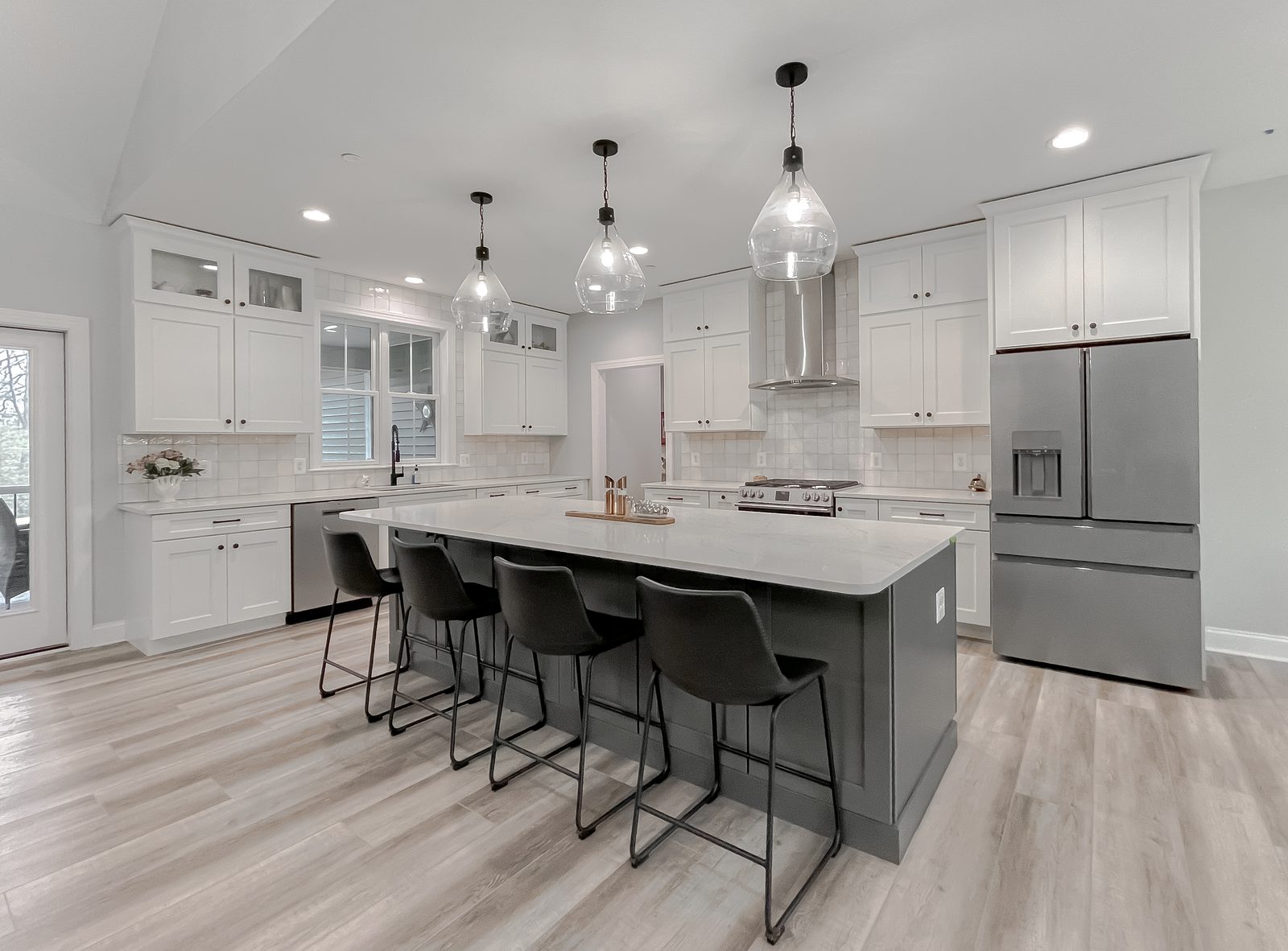 Kitchen island in the Oak Hill Farmhouse custom home