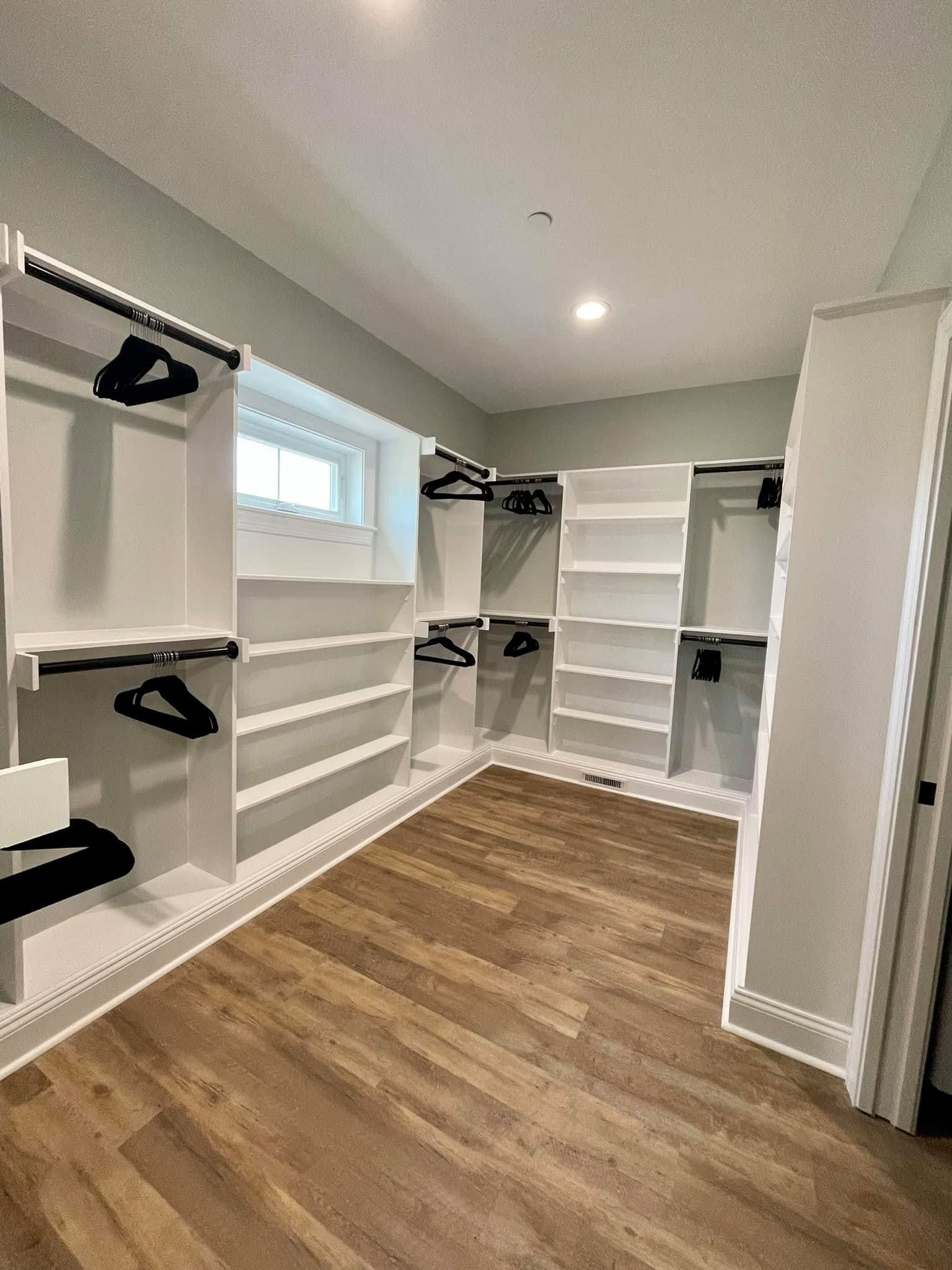 Master closet in the Prospect Hill custom home