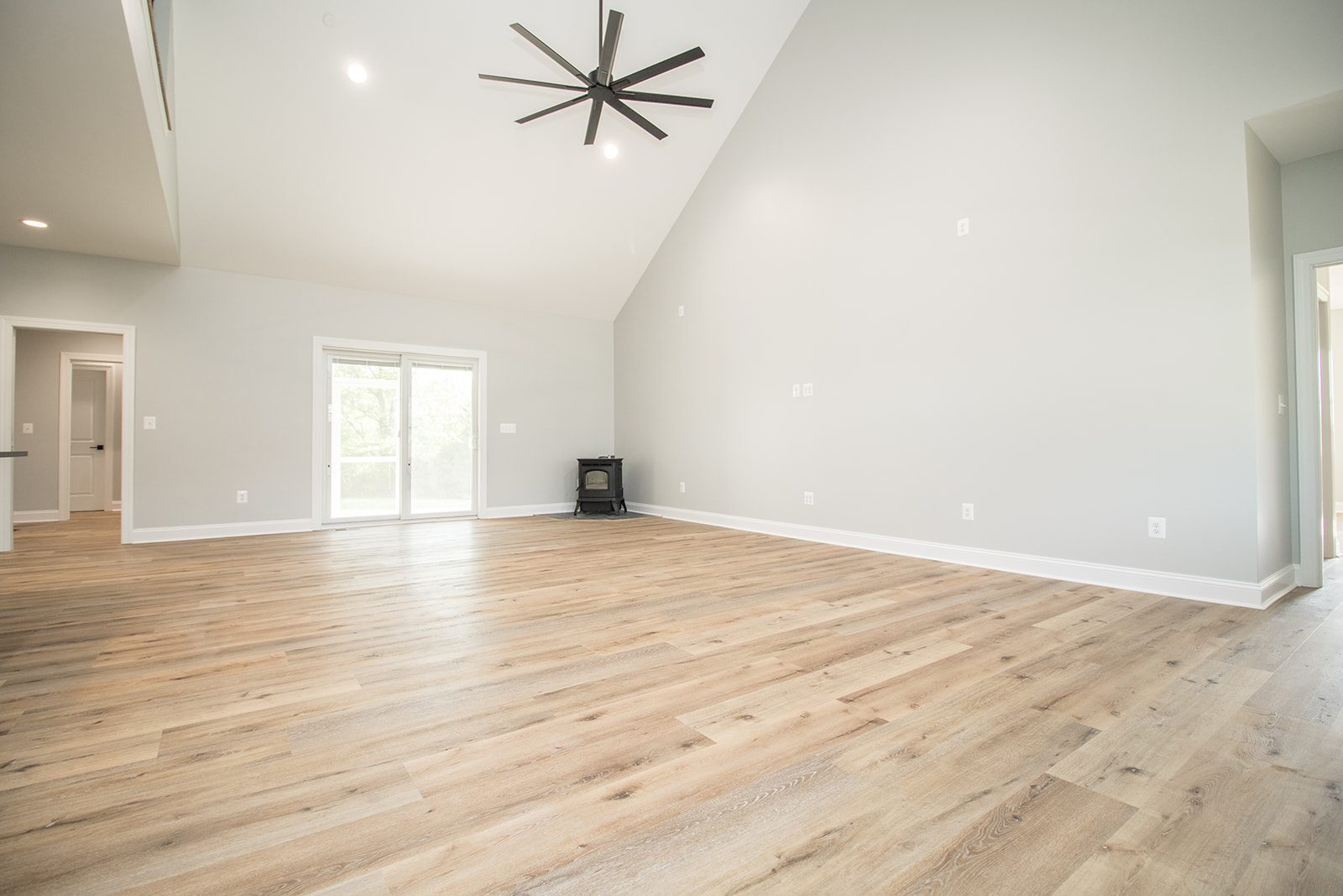 Great room in the Waverly Gardens custom home